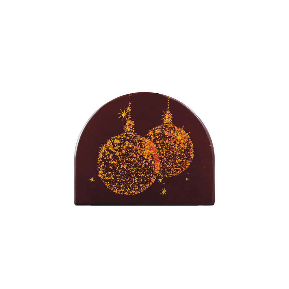 Embouts de bûche en chocolat noir 'Boules de Noël'