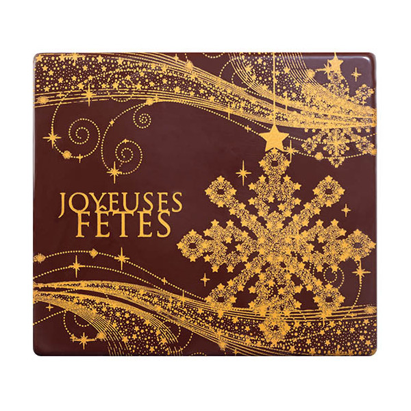 Embouts de bûche en chocolat noir 'Joyeuses Fêtes'