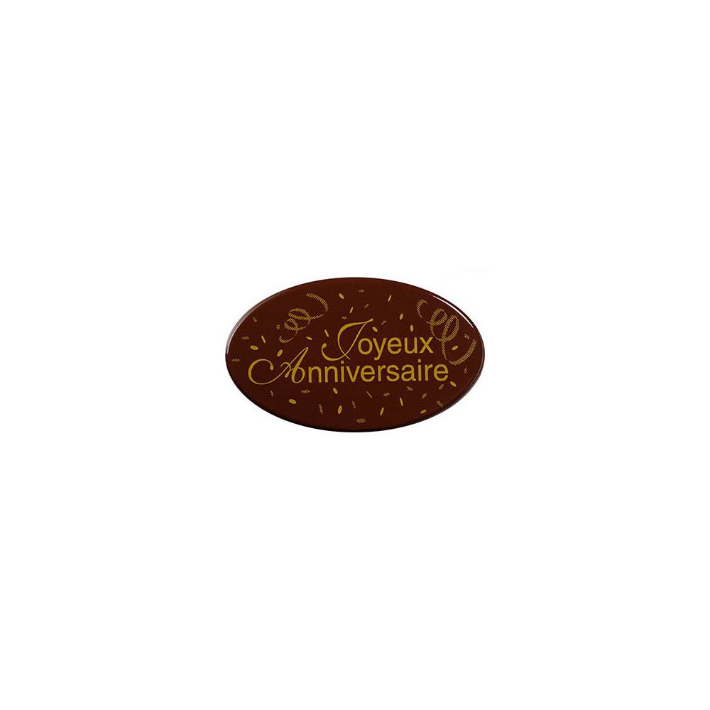 Ovals Dark chocolate 'Joyeux Anniversaire'