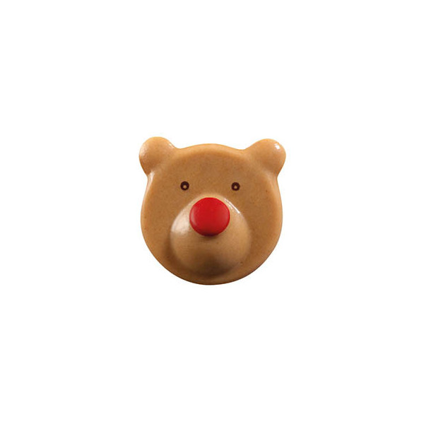 Têtes d'ours en chocolat blanc caramélisé 'Nez rouge'