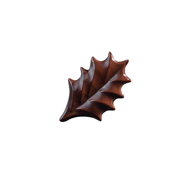 Grandes feuilles de houx en chocolat noir