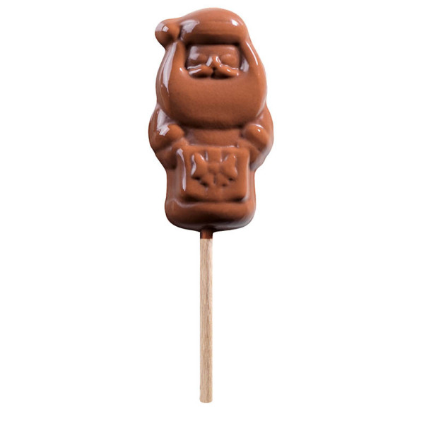 Sucettes en chocolat au lait 'Père Noël Mignon'