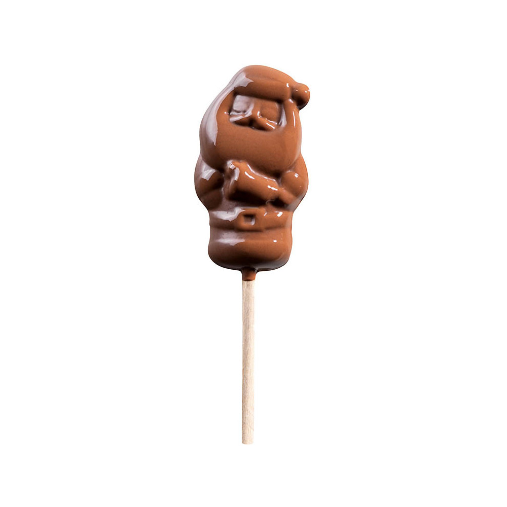 Sucettes en chocolat au lait 'Père Noël Mignon'