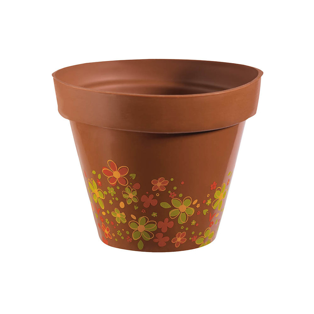 Feuilles imprimées 'Flower power' pour petit pot