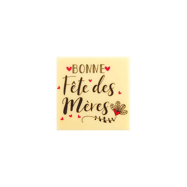 Carrés en chocolat blanc 'Fête des Mères'