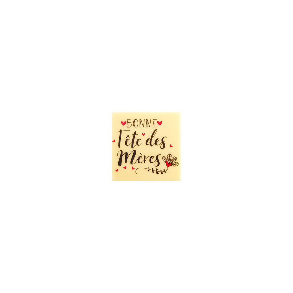 Carrés en chocolat blanc 'Fête des Mères'