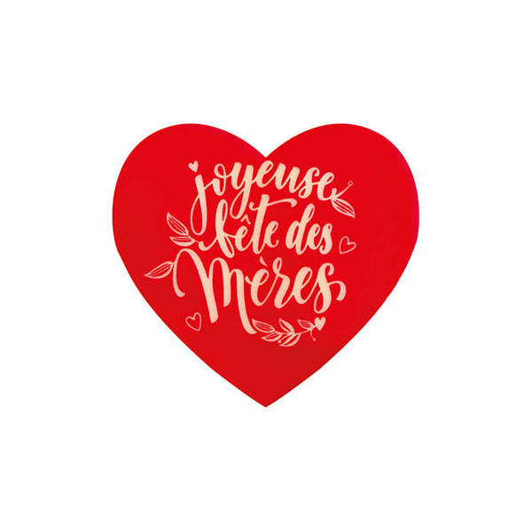Coeurs en chocolat blanc 'Joyeuse Fête des Mères'
