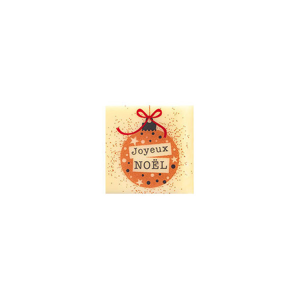 Carrés en chocolat blanc 'Joyeux Noël'