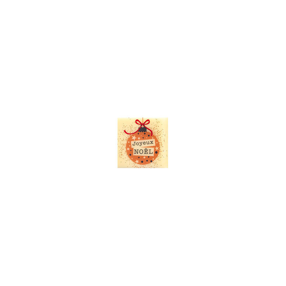 Carrés en chocolat blanc 'Joyeux Noël'