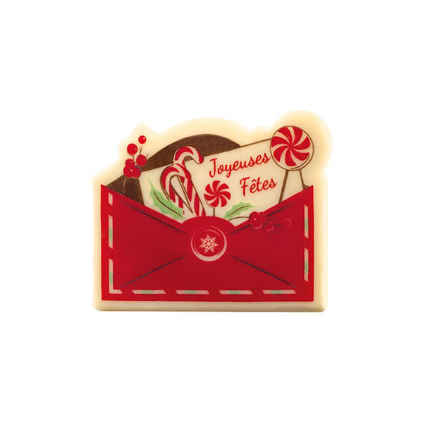 Enveloppes en chocolat blanc 'Joyeuses Fêtes'