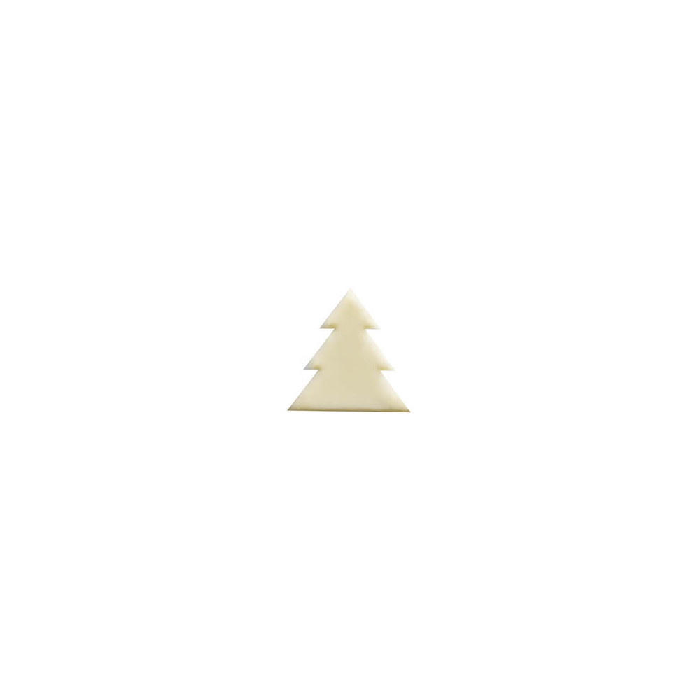 Sapins extra fin en chocolat noir, chocolat blanc et chocolat blanc caramélisé