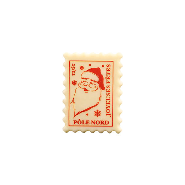 Timbres en chocolat blanc 'Joyeuses Fêtes'