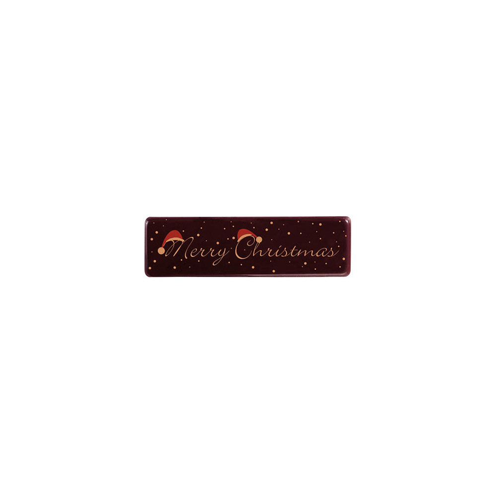 Rectangles en chocolat noir 'Merry Christmas'