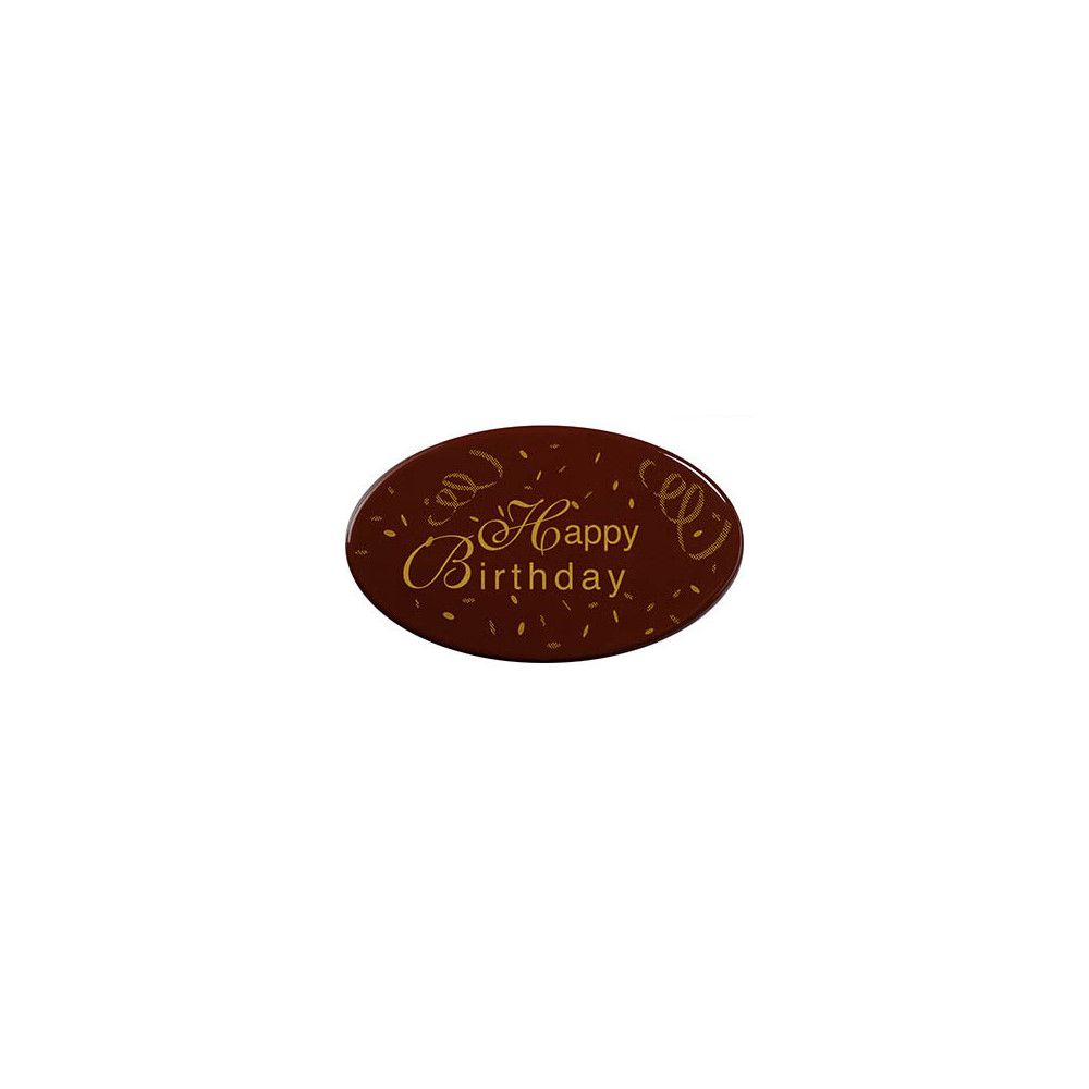 Ovals Dark chocolate 'Happy Birthday'