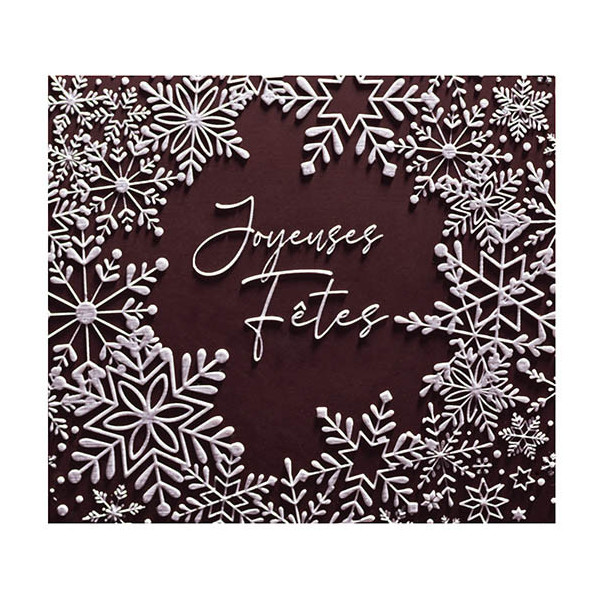 Embouts de bûche en chocolat noir avec relief 'Joyeuses Fêtes'
