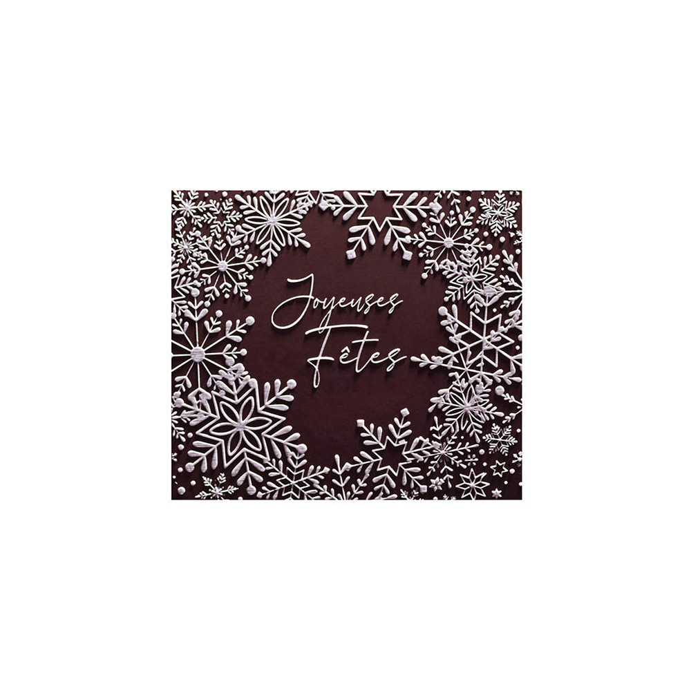 Embouts de bûche en chocolat noir avec relief 'Joyeuses Fêtes'