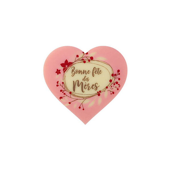 Hearts White chocolate 'Bonne fête des mères'