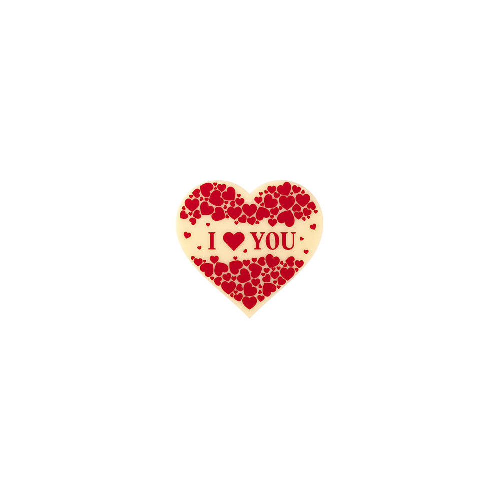 Hearts White chocolate 'I love you'