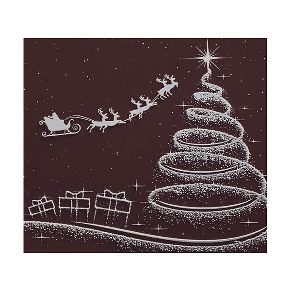 Embouts de bûche en chocolat noir avec relief 'Nuit de Noël'