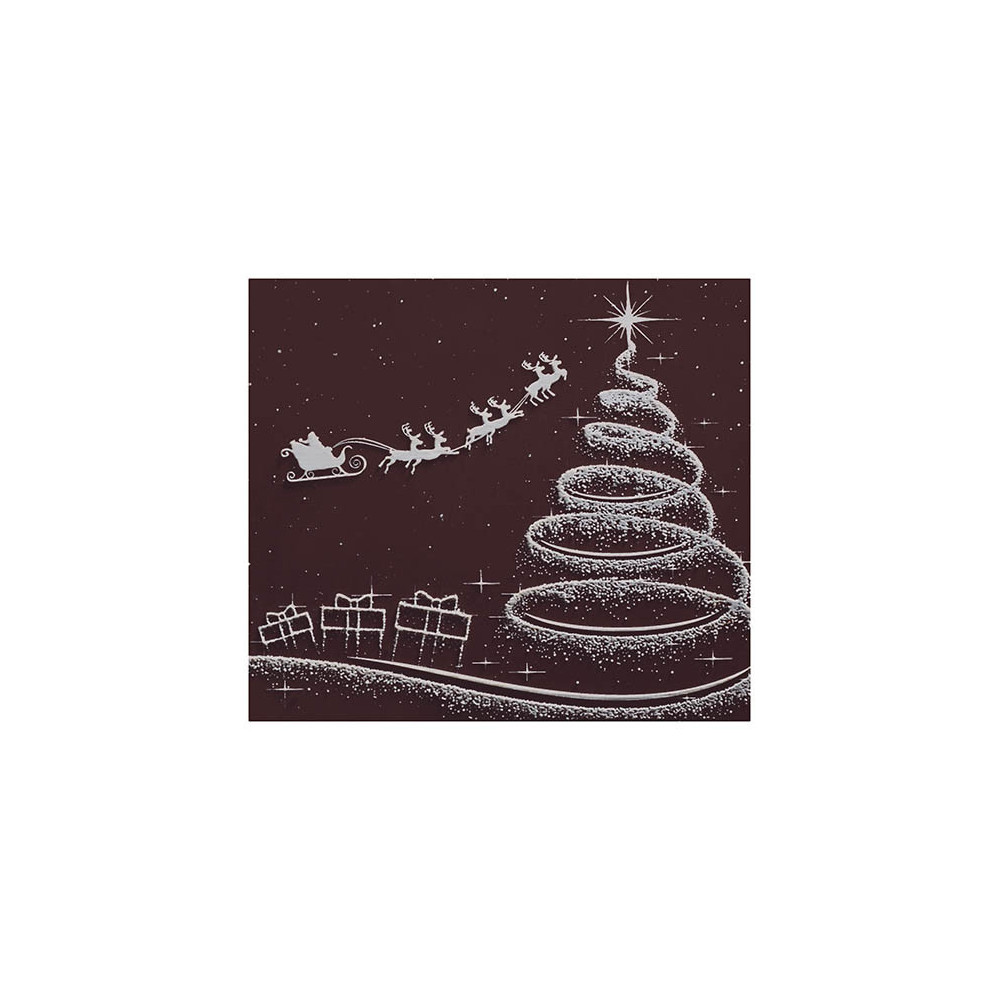 Embouts de bûche en chocolat noir avec relief 'Nuit de Noël'