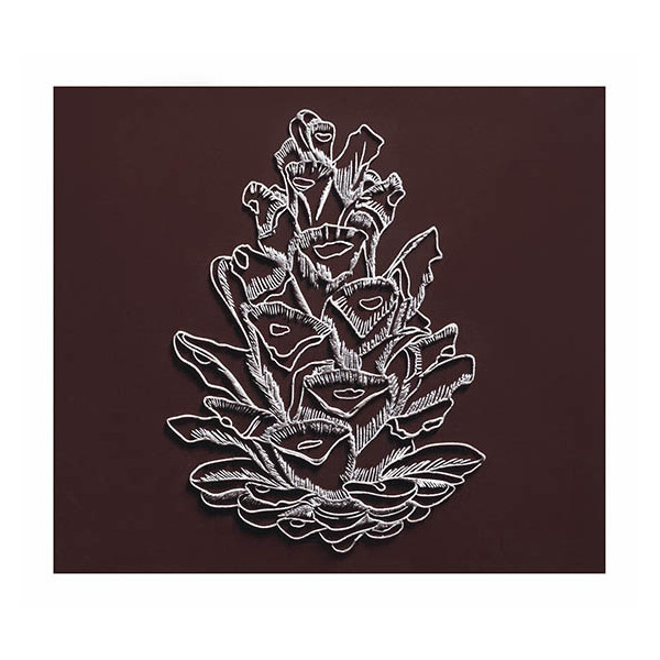 Embouts de bûche en chocolat noir avec relief 'Pomme de pin'