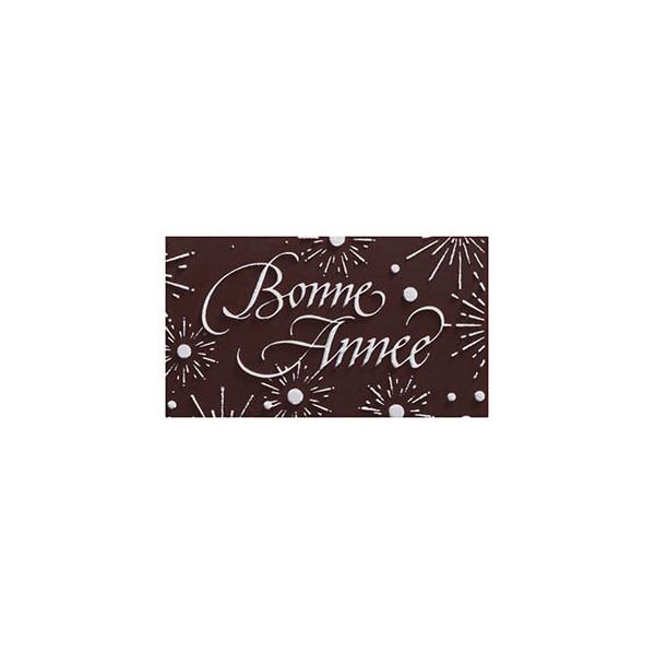 Rectangles en chocolat noir avec relief 'Bonne année'