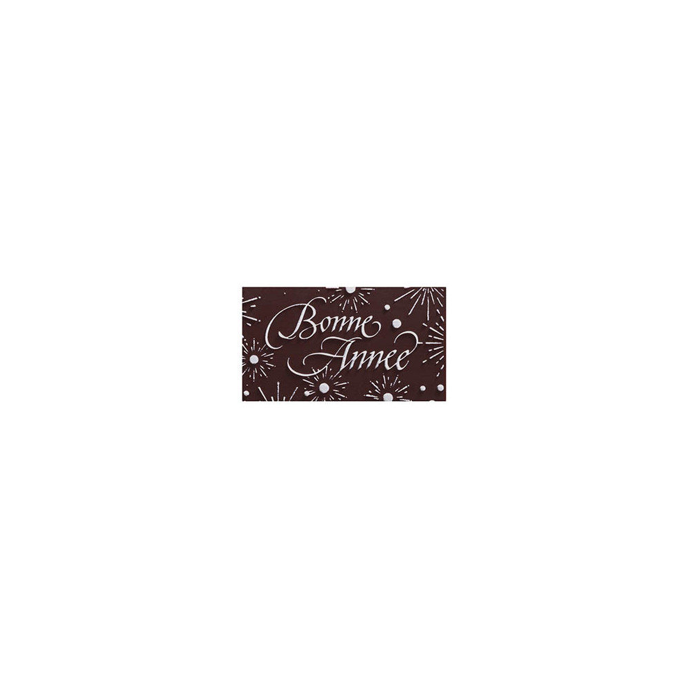 Rectangles en chocolat noir avec relief 'Bonne année'