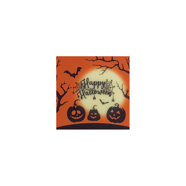 Carrés en chocolat blanc 'Happy Halloween'