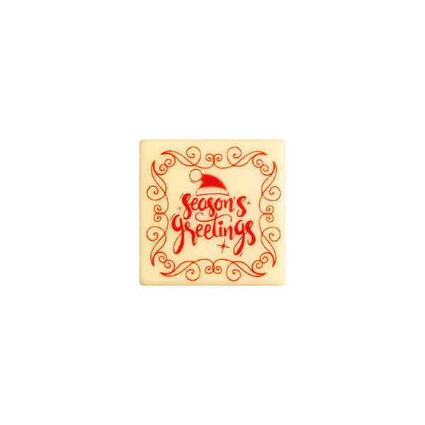 Carrés en chocolat blanc 'Season's greetings'