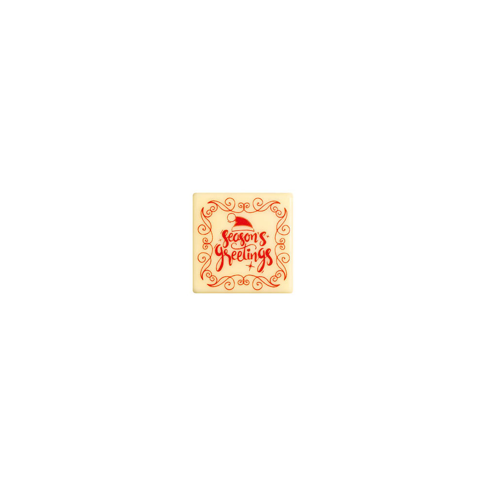 Carrés en chocolat blanc 'Season's greetings'