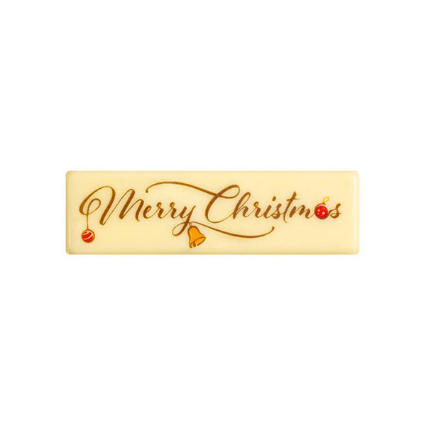 Rectangles en chocolat blanc 'Merry Christmas'