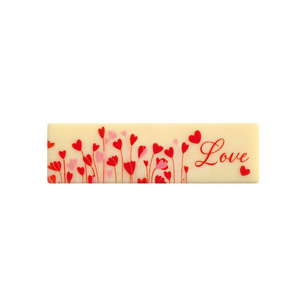 Rectangles en chocolat blanc 'Love'