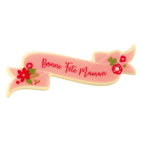 Banderoles en chocolat blanc 'Maman'