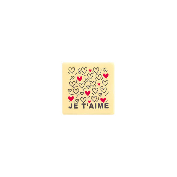 Carrés en chocolat blanc 'Je t'aime'