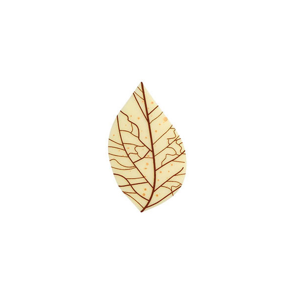 Feuilles en chocolat noir, blanc et blanc caramélisé 'Nervures'