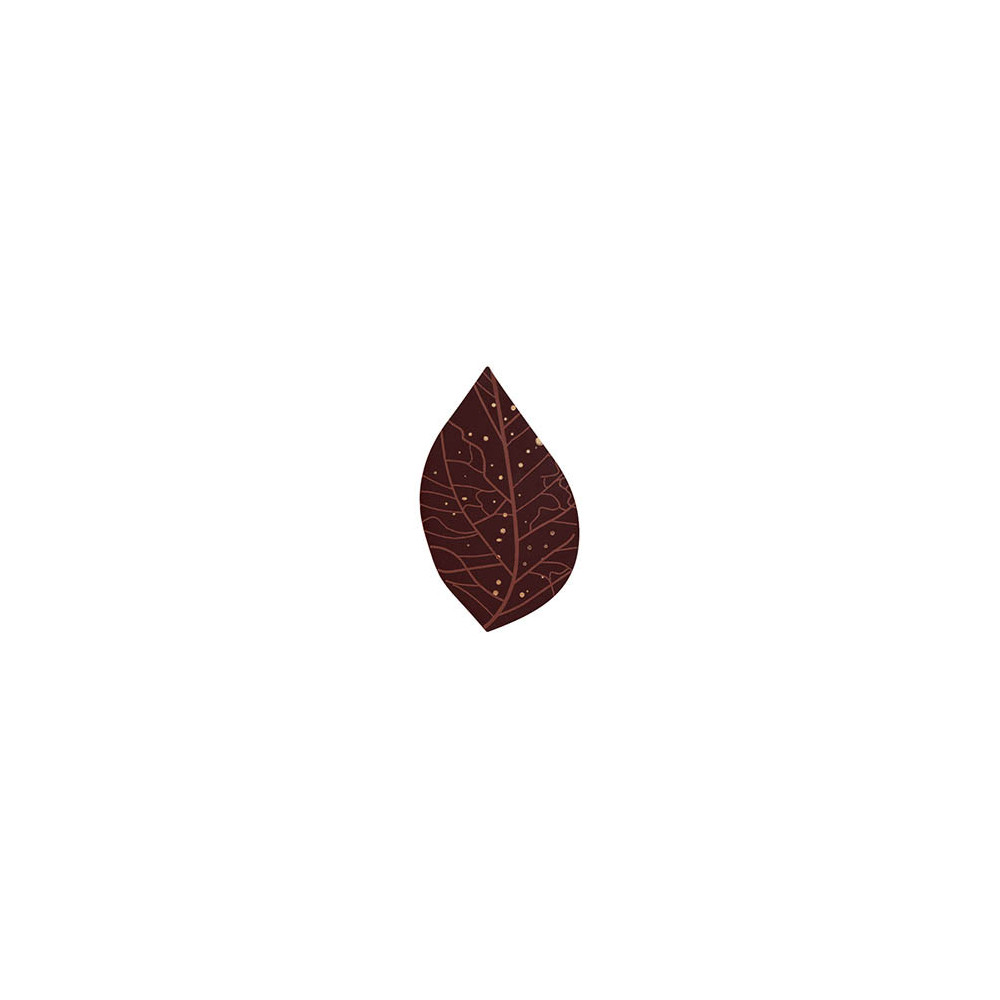 Feuilles en chocolat noir, blanc et blanc caramélisé 'Nervures'