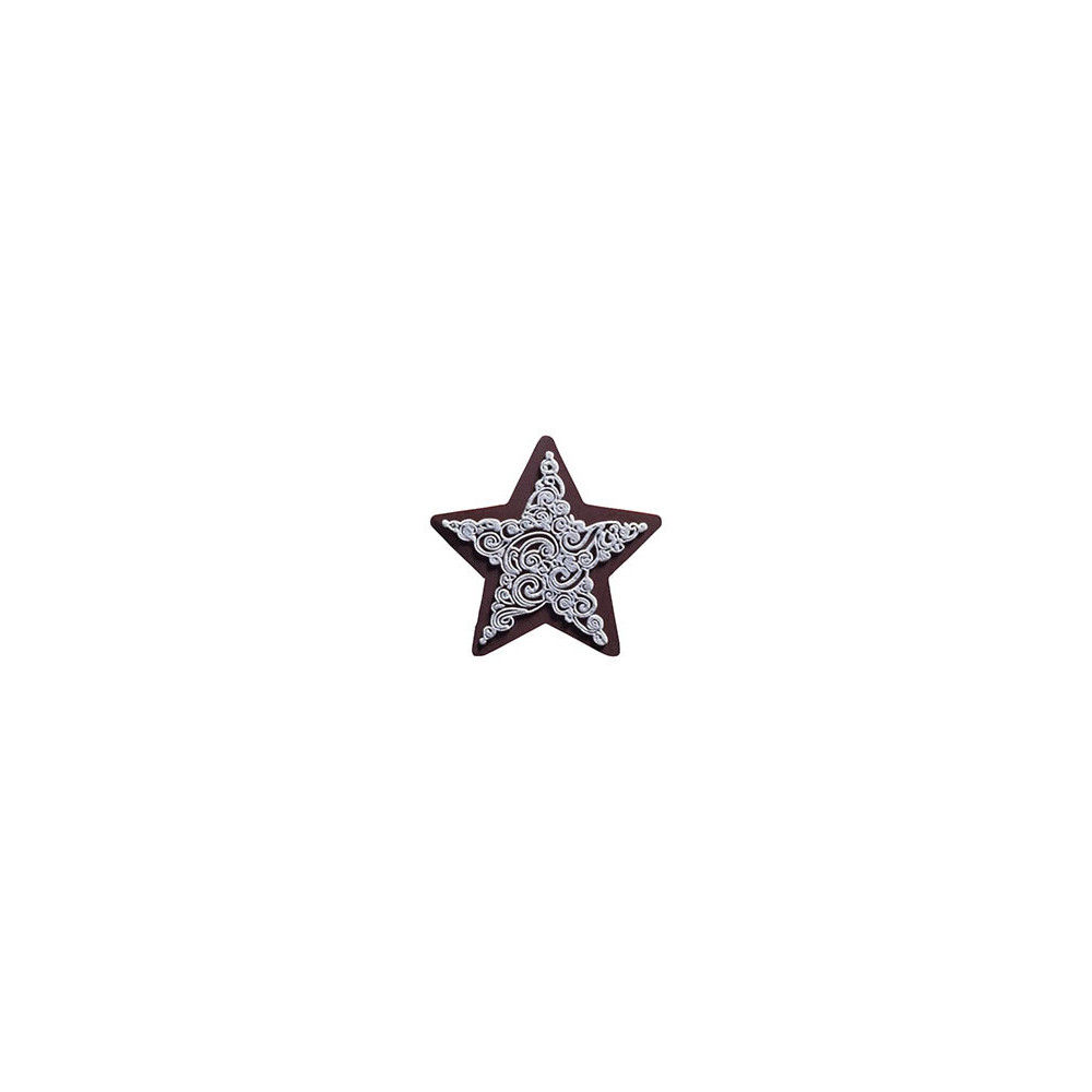 Etoiles en chocolat noir avec relief 'Finesse'