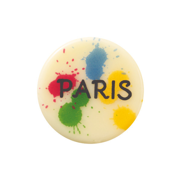 Ronds en chocolat blanc 'Festifs', 2 designs