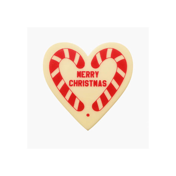 Hearts White chocolate "Merry Christmas"