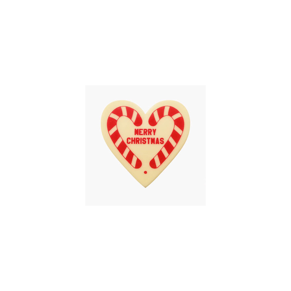 Hearts White chocolate "Merry Christmas"
