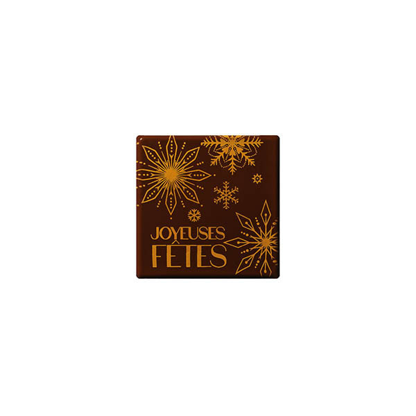 Carrés en chocolat noir 'Fêtes dorées'