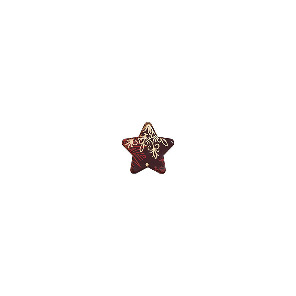 Etoiles en chocolat noir 'Rouge et Or'