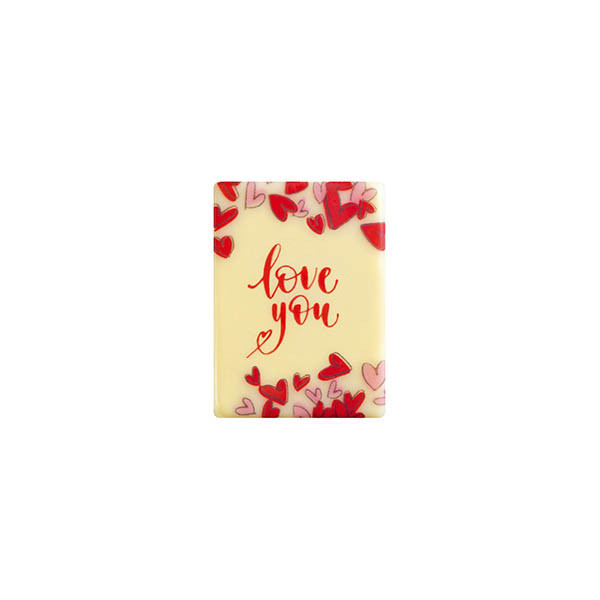 Rectangles en chocolat blanc 'Love you'