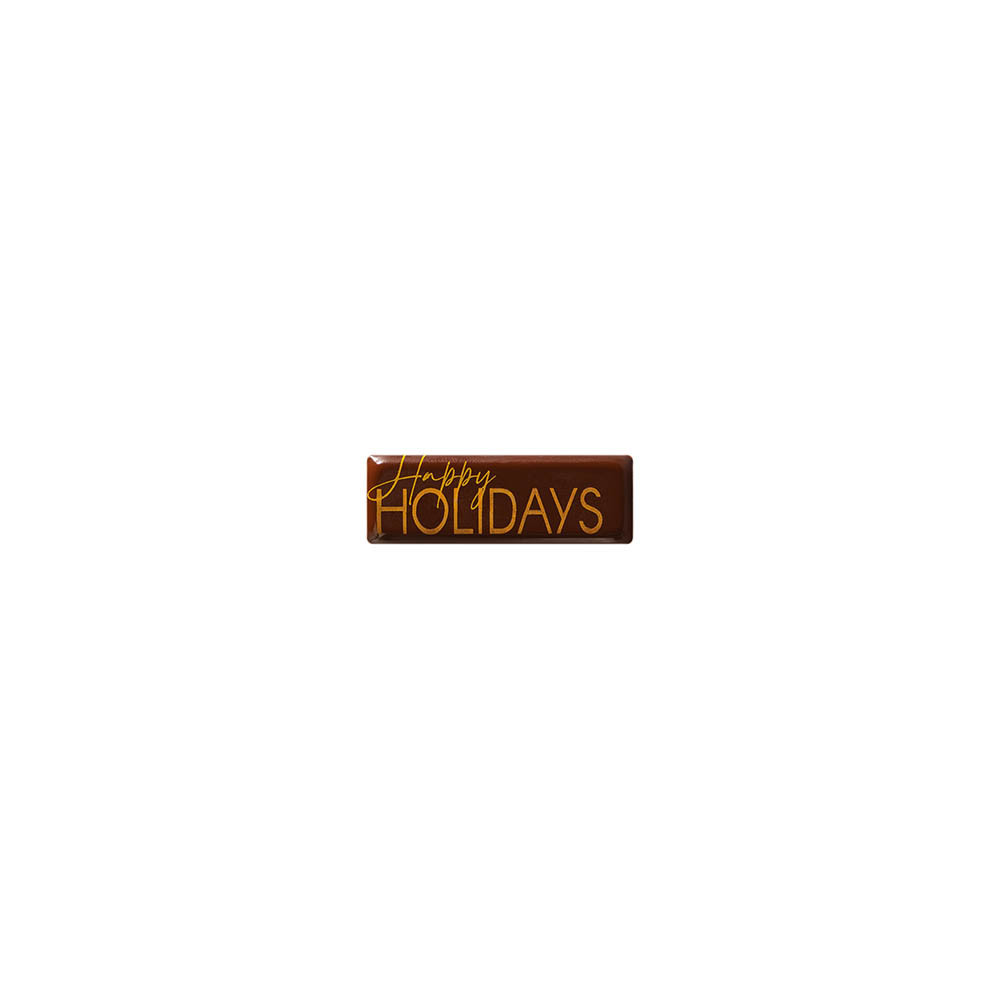 Rectangles en chocolat noir 'Happy Holidays'