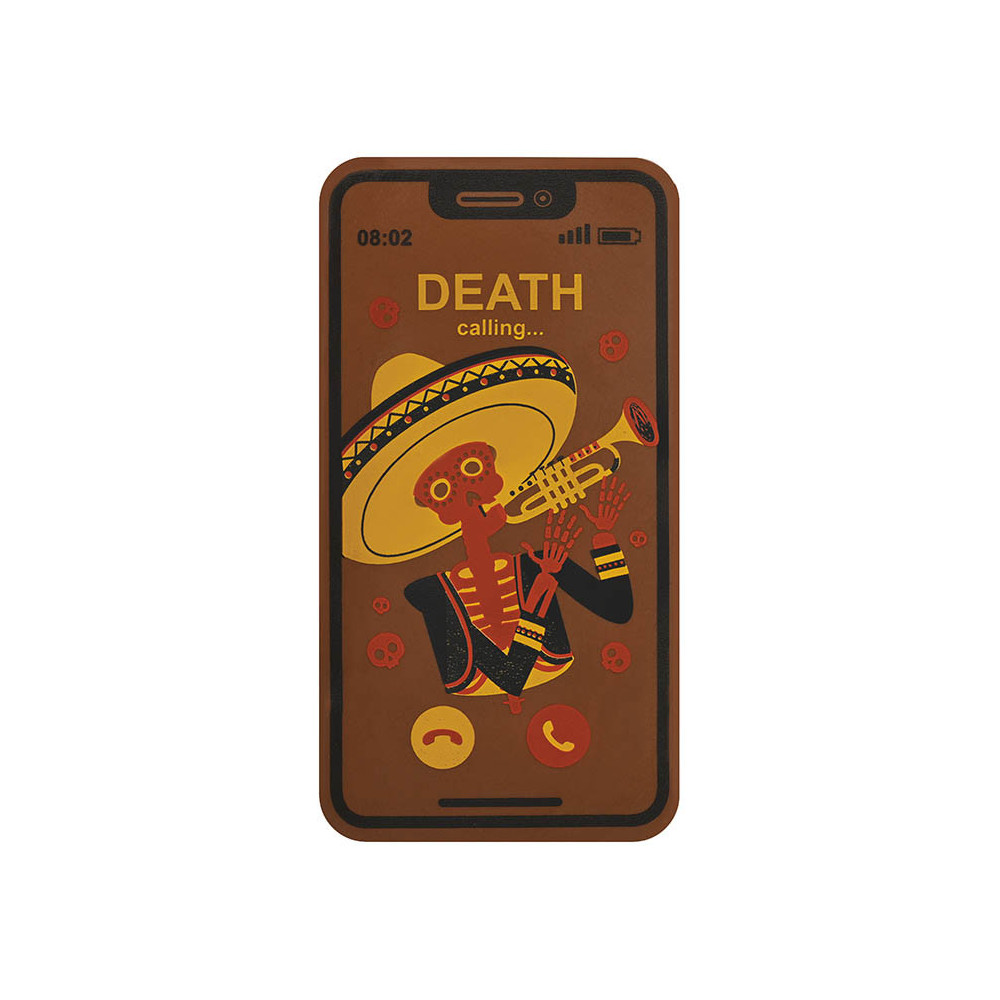 Feuilles imprimées 'Death calling' pour smartphones