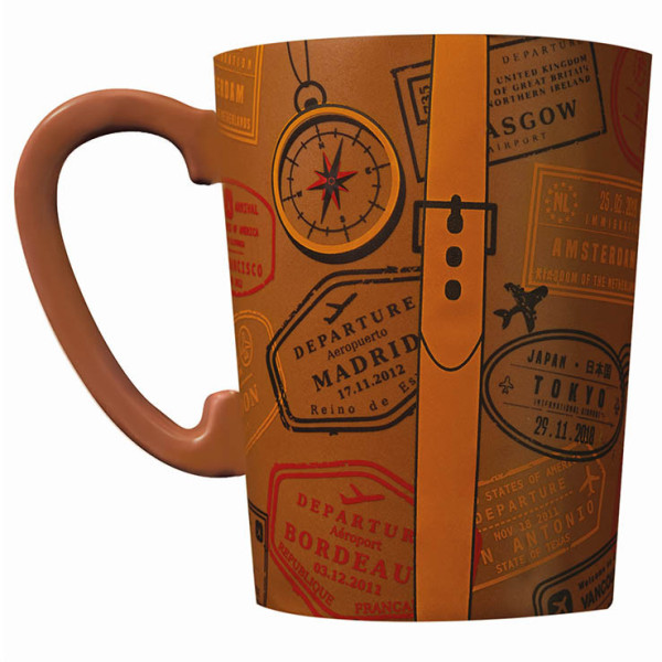 Feuilles imprimées 'Voyage voyage' pour mugs