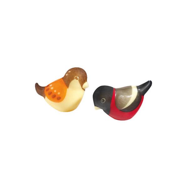 Oiseaux en chocolat blanc 3D 'Passereaux'