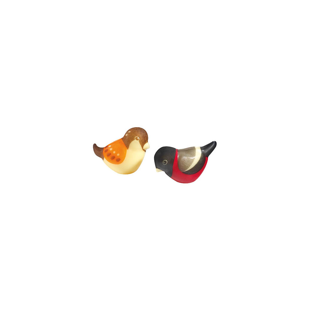 Oiseaux en chocolat blanc 3D 'Passereaux'