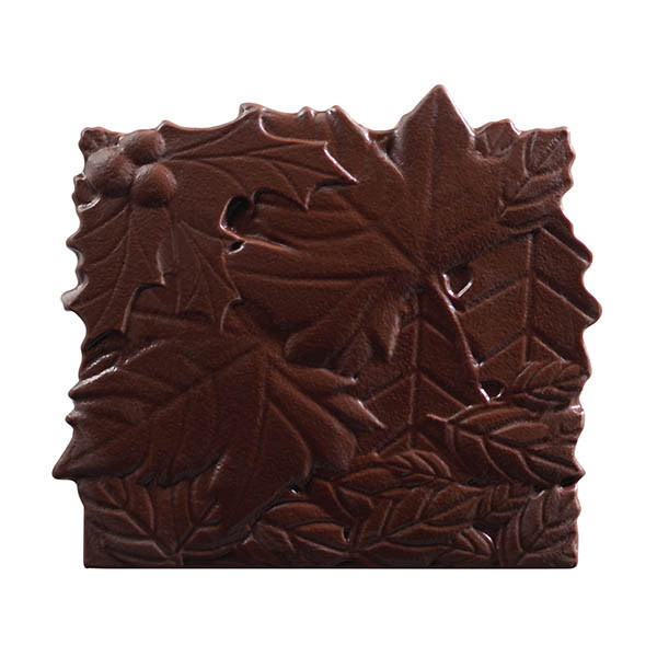 Embouts de bûche en chocolat noir 'Feuilles'