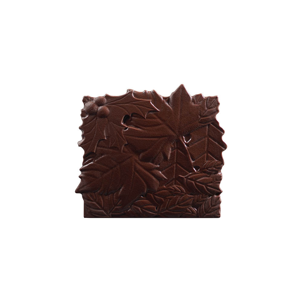 Embouts de bûche en chocolat noir 'Feuilles'